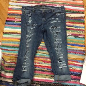 Torrid Plus Ripped (design) Boyfriend Jeans